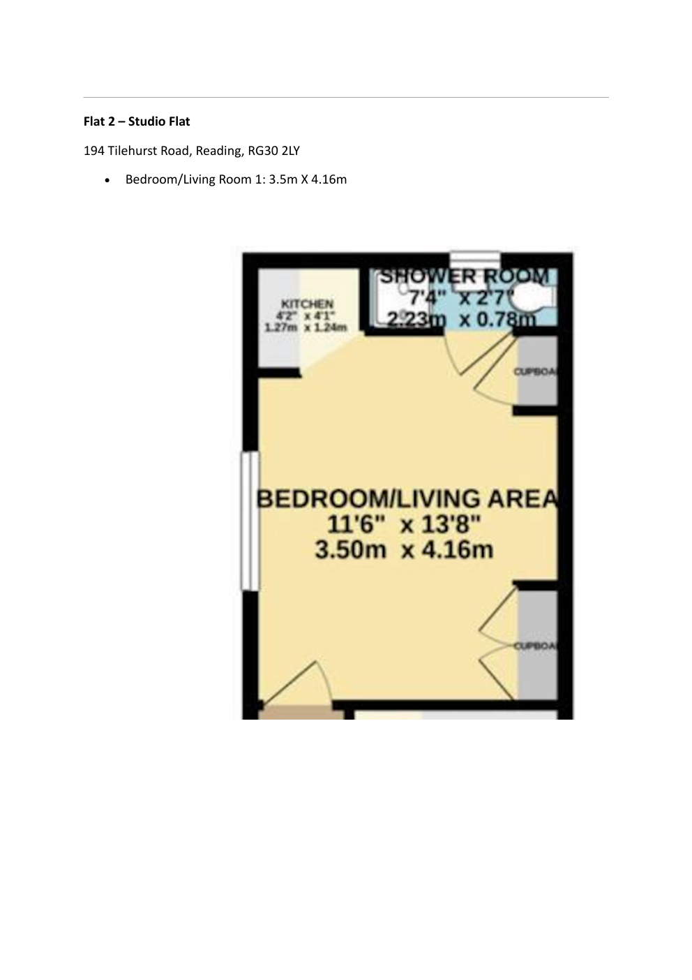 Flat 2 floor plan details