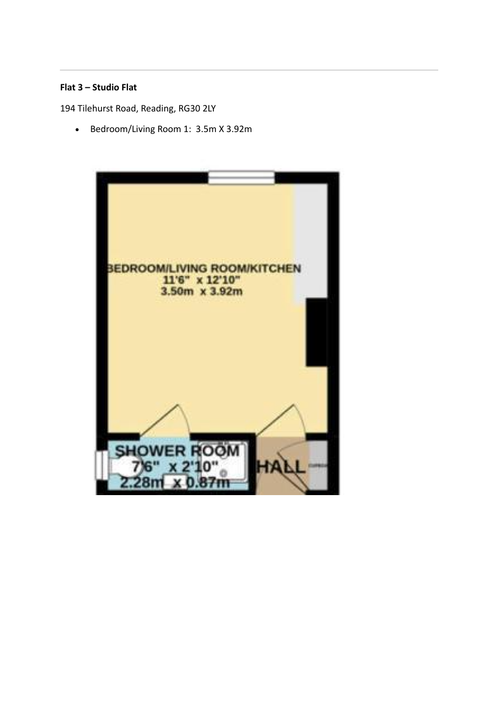 Flat 3 floor plan details
